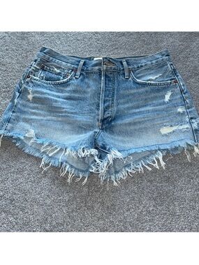 Agolde Blue Jean Shorts 28 Like New Button Fly
